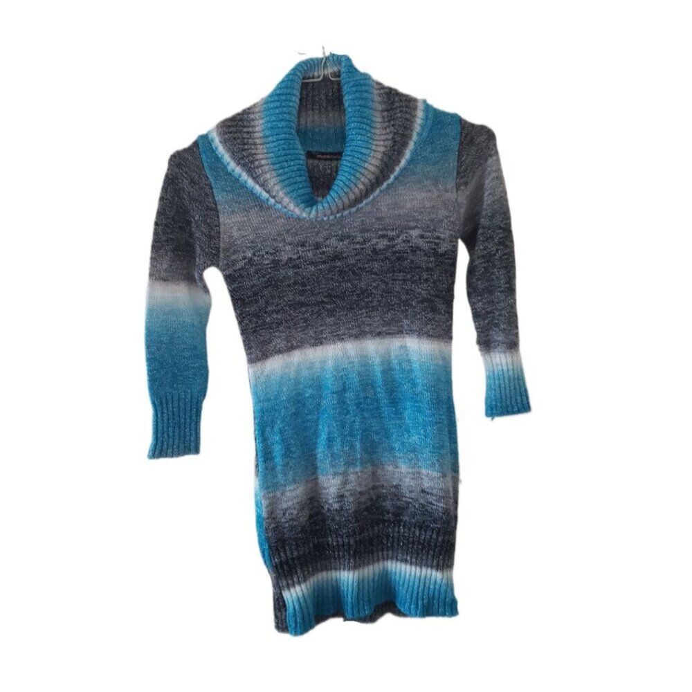 My Michelle Striped Turtleneck Long Sleeve Tunic Sweater